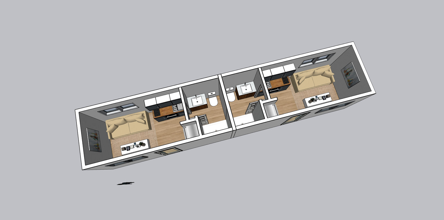 Duplex, 2 bedrooms, 320 sq ft