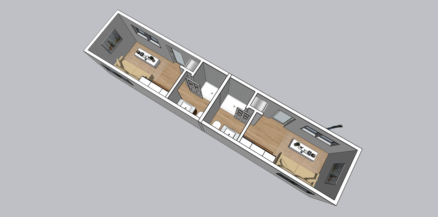Duplex, 2 bedrooms, 320 sq ft