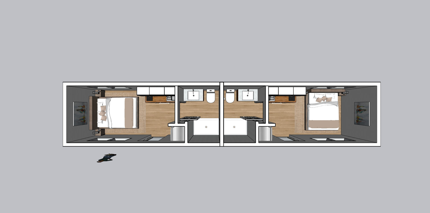 Duplex, 2 bedrooms, 320 sq ft