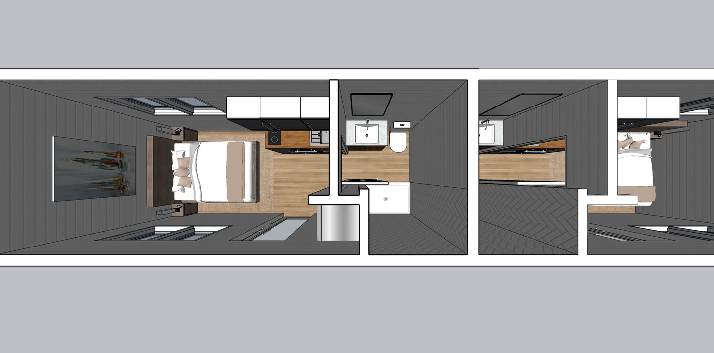 Duplex, 2 bedrooms, 320 sq ft