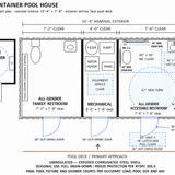 20′ Commercial Pool House with Family & ADA Restrooms