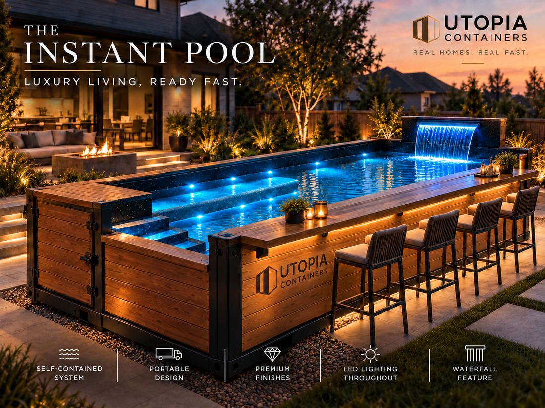 Utopia Instant Pool | 20′ Luxury Pool with Bar & LED Waterfall